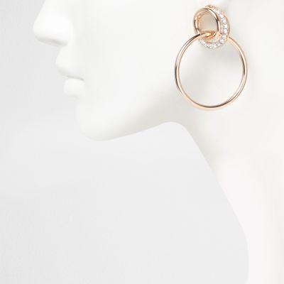 Rose gold interlinked hoop earrings